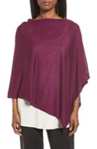 Women's Eileen Fisher Silk & Organic Linen Poncho, Size - Purple