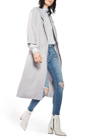 Women's Topshop Duster Coat Us (fits Like 0) - Grey