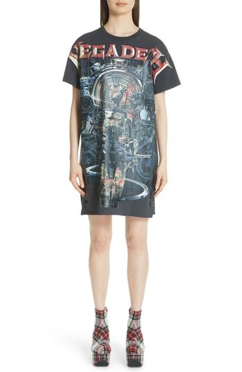 Women's R13 Megadeth Machina Distressed T-shirt Dress - Black