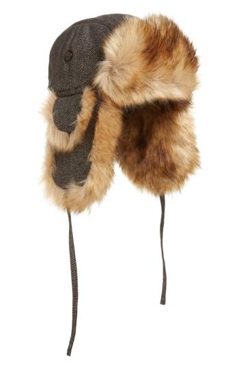Men's Crown Cap Tweed Trapper Hat - Brown