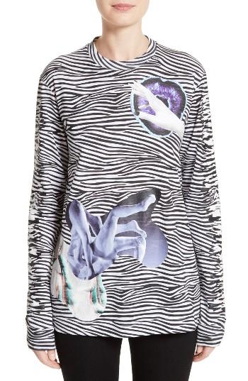 Women's Proenza Schouler Zebra Print Jersey Tee
