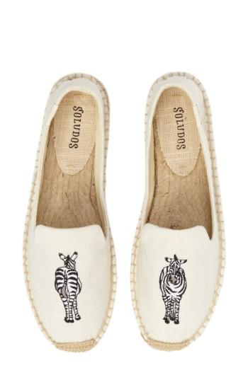 Women's Soludos Embroidered Espadrille Slip-on .5 M - Beige