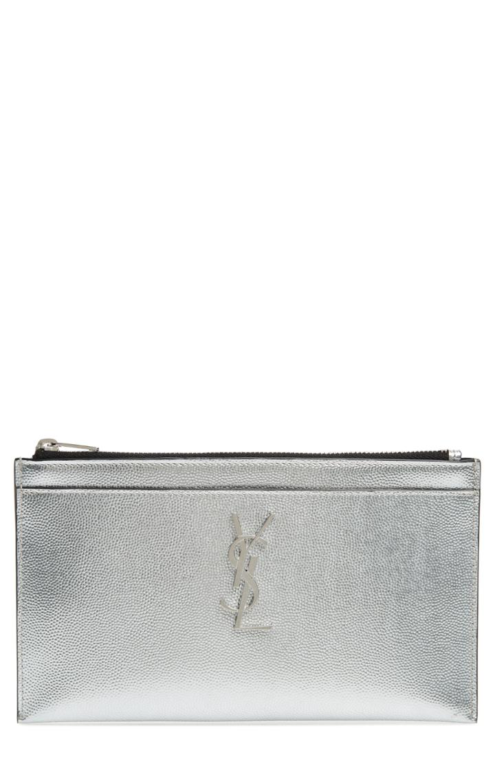 Saint Laurent Metallic Leather Pouch -