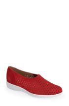 Women's Munro 'skipper' Perforated Leather Sneaker .5 Ww - Red