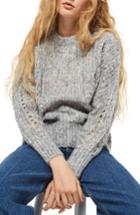 Women's Topshop Soft Nep Sweater Us (fits Like 0) - Grey