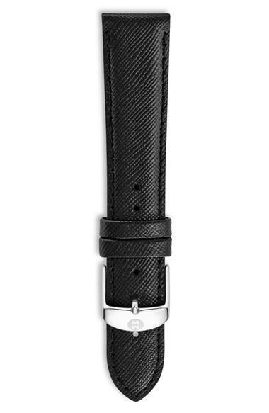 Women's Michele 18mm Saffiano Leather Watch Strap