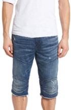 Men's True Religion Brand Jeans Rocco Biker Cutoff Denim Shorts - Blue