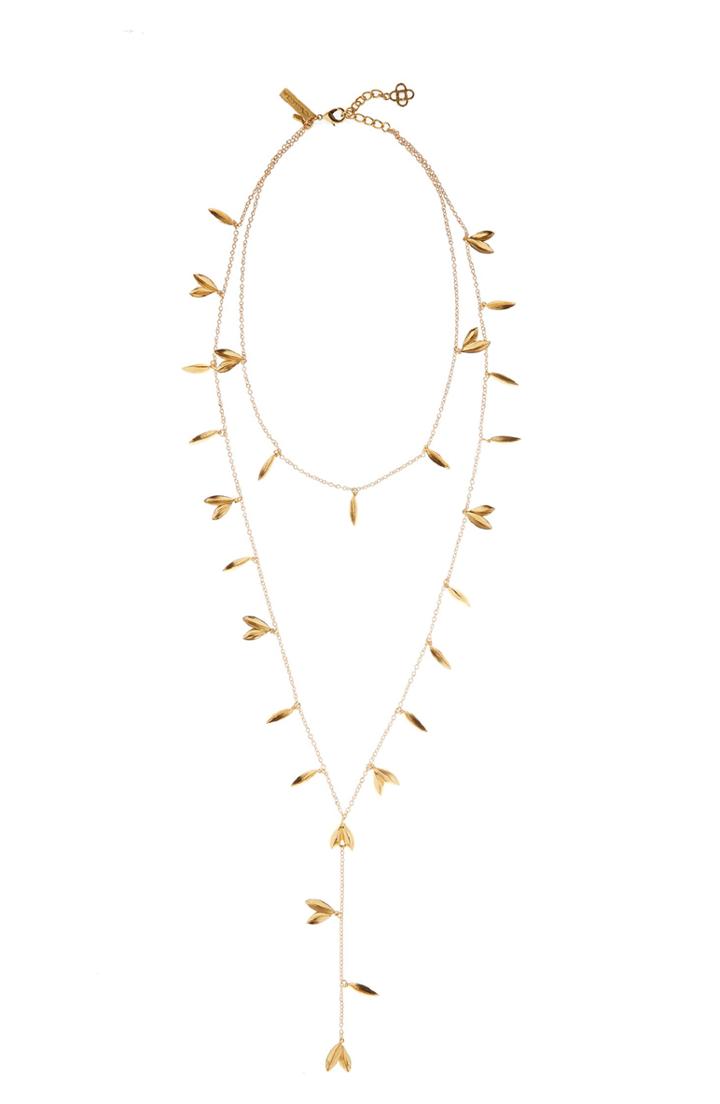 Women's Oscar De La Renta Leaf Layered Y-necklace
