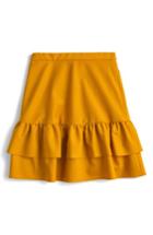 Women's J.crew Wool Flannel Ruffle Skirt - Yellow