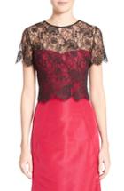 Women's Oscar De La Renta Tie Back Lace Bolero - Black