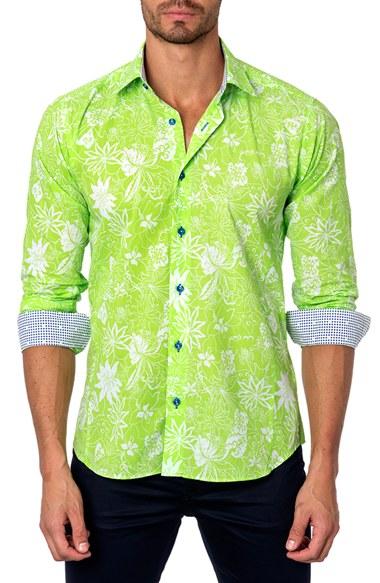 Men's Jared Lang Trim Fit Floral Print Sport Shirt
