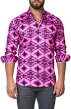 Men's Maceoo Luxor Slim Fit Geo Print Sport Shirt (xl) - Pink