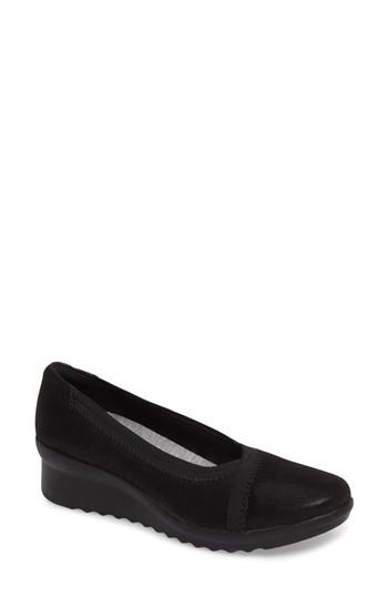 Women's Clarks Caddell Dash Wedge .5 W - Black