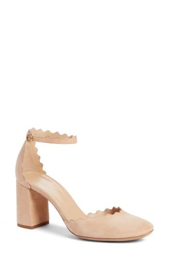 Women's Chloe Scalloped Ankle Strap D'orsay Pump Us / 37eu - Beige