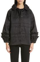 Women's Paskal Ruffle Trim Puffer Jacket - Black