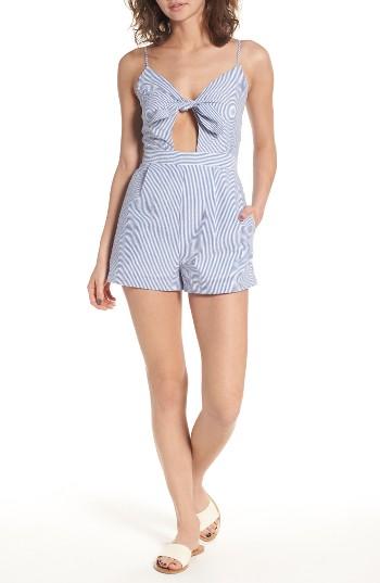 Women's Everly Tie Front Seersucker Romper