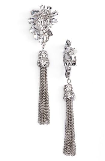 Women's Adia Kibur Crystal & Chain Tassel Earrings