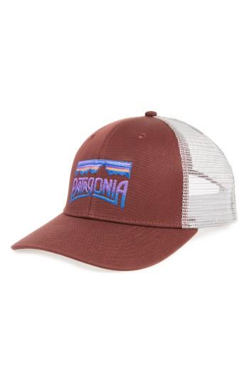 Men's Patagonia Fitz Roy Frostbite Trucker Cap - Burgundy