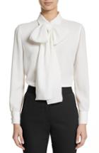 Women's Sara Battaglia Bow Neck Shirt Us / 40 It - White