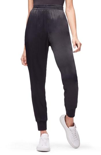 Women's Good American Satin Jogger Pants - Black