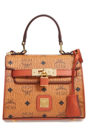 Mcm Mini Vintage Visetos Coated Canvas Satchel - Brown
