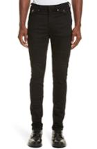 Men's Neil Barrett Raw Edge Skinny Biker Jeans - Black