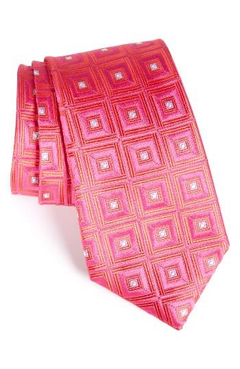 Men's Nordstrom Frame Diamonds Silk Tie, Size - Pink