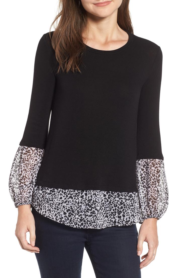 Women's Michael Michael Kors Grommet Neck Shirred Top