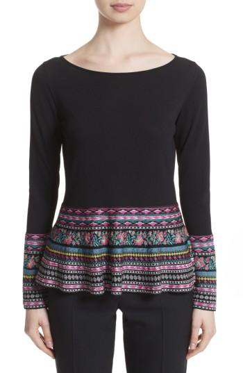 Women's Etro Peplum Sweater Us / 46 It - Black