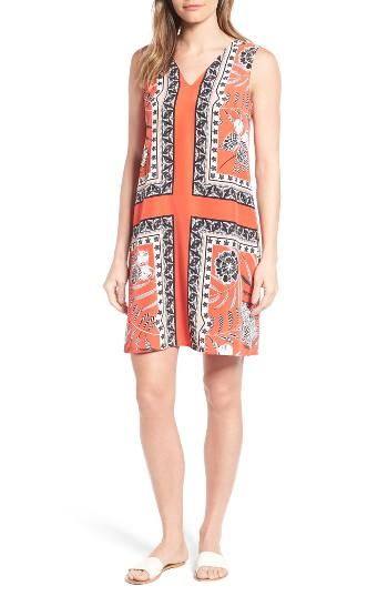 Women's Halogen V-neck Shift Dress - Red
