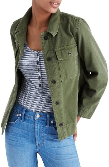 Women's Madewell Northward Crop Army Jacket