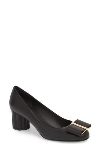 Women's Salvatore Ferragamo Capua Bow Pump B - Black