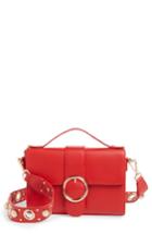 Street Level Studded Strap Crossbody Bag - Red