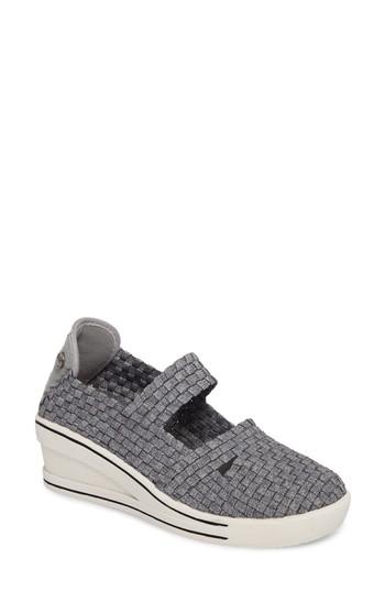 Women's Bernie Mev. Frontier Woven Mary Jane Wedge Us / 36eu - Grey