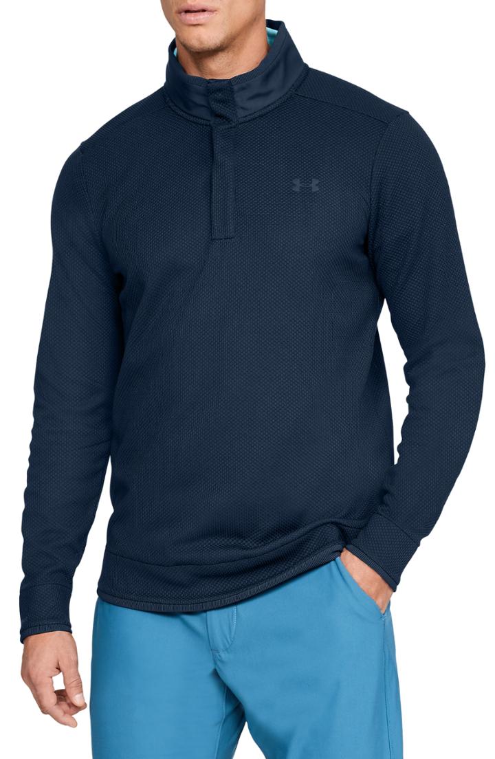 Men's Under Armour Storm Sweaterfleece Snap Mock Neck Pullover - Blue