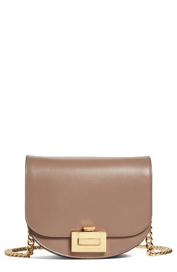Victoria Beckham Medium Box Leather Shoulder Bag - Brown