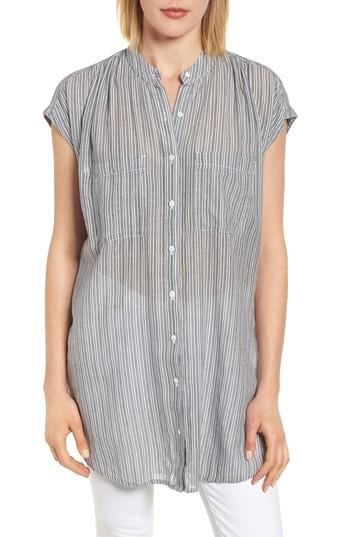 Women's Caslon Button Front Longline Top - Ivory