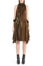 Women's Fendi Metallic Jersey Halter Dress Us / 42 It - Metallic