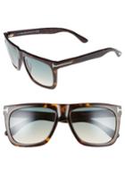 Women's Tom Ford Morgan 57mm Flat Top Sunglasses - Havana/ Turquoise Gradient