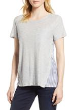 Women's Vince Camuto Mix Media Tee, Size - Grey