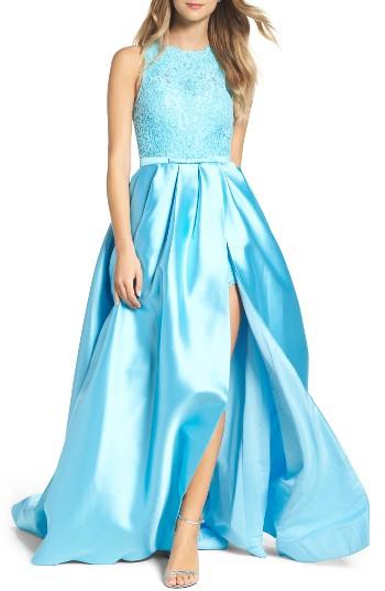 Women's Mac Duggal Embellished Romper Ballgown