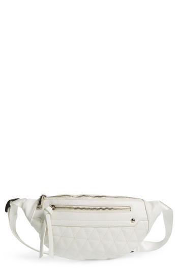 Yoki Bags Quilted Faux Leather Belt Bag - White