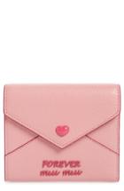 Women's Miu Miu Madras Forever Leather Card Case - Pink