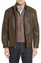 Men's Missani Le Collezioni Vintage Lambskin Suede Jacket With Detachable Bib
