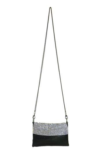 Whiting & Davis Saint Crystal Flap Crossbody - Black