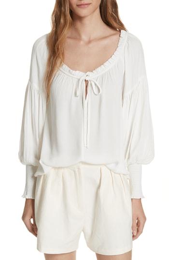 Women's Frame Peasant Blouse - Ivory