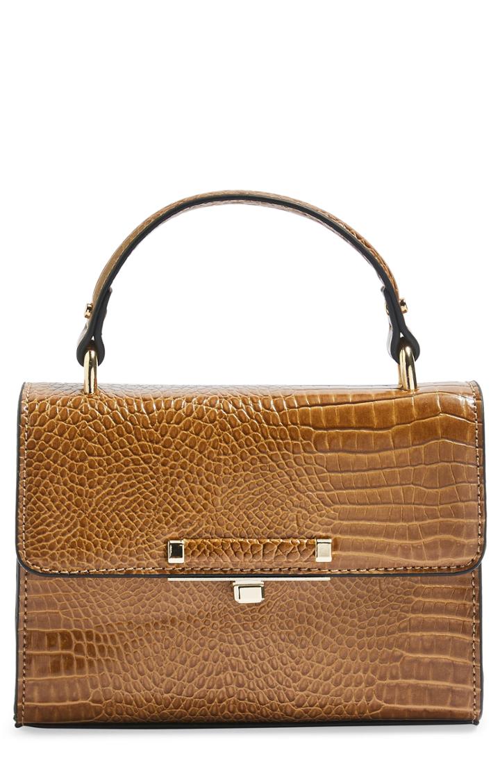 Topshop Marissa Embossed Mini Bag - Brown