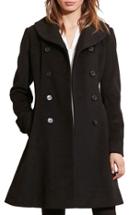 Petite Women's Lauren Ralph Lauren Fit & Flare Military Coat P - Black