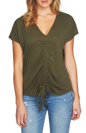 Women's 1.state Speckle Cinch Front Knit Top - White