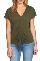 Women's 1.state Speckle Cinch Front Knit Top - White